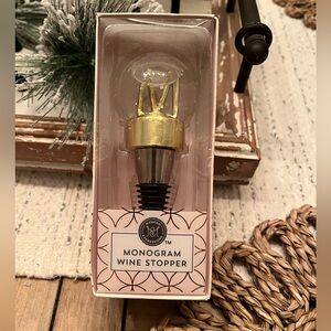Gold Monogram Wine Stopper